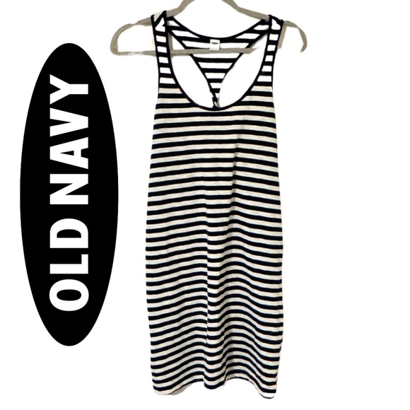 Old Navy Swimsuit Cover-up/ Summer Cotton Dress Navy Stripes Size Small - Picture 1 of 5